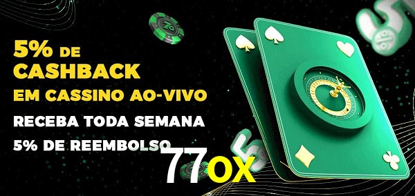 Promoções do cassino ao Vivo 77ox